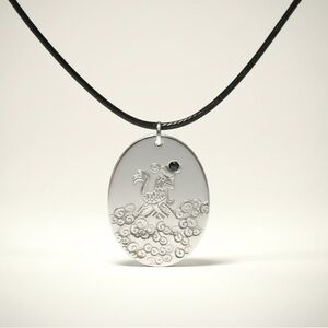 Handstamped mermaid Swarovski crystal‎ necklace